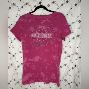 Harley-Davidson Women's Pink Tie-Dye Tee